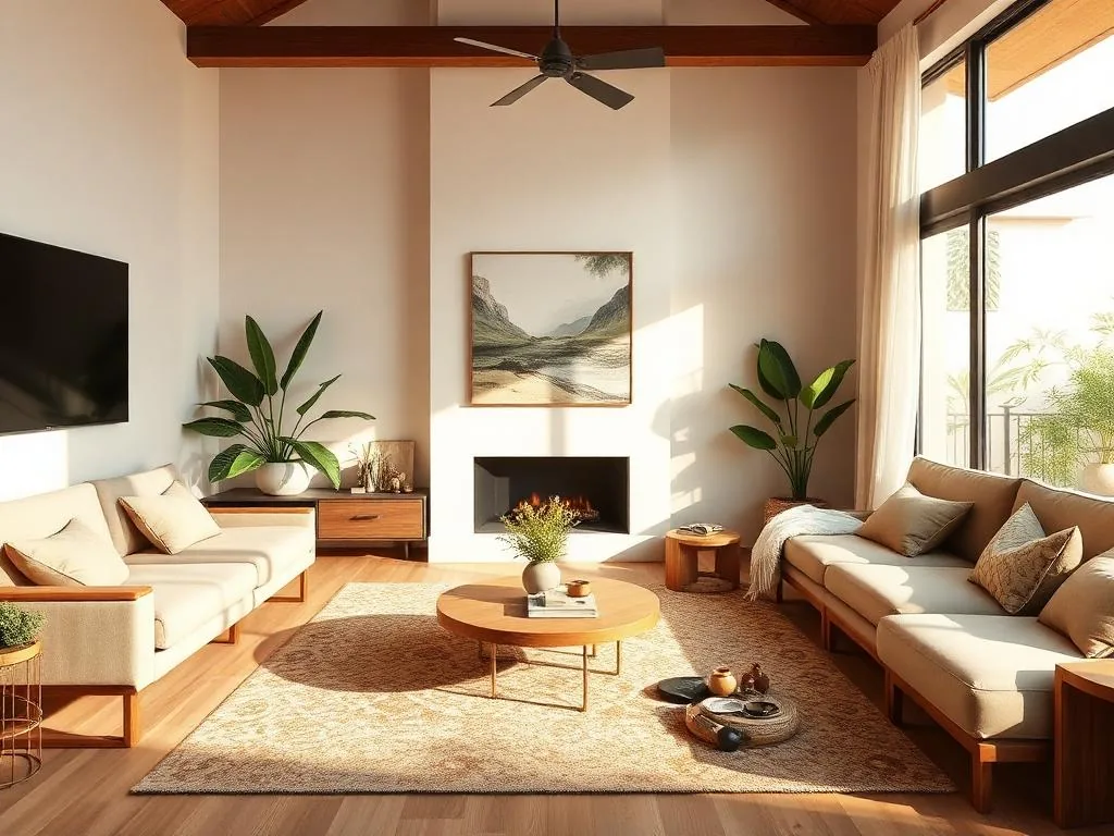Sala de estar moderna representando Seguro Residencial